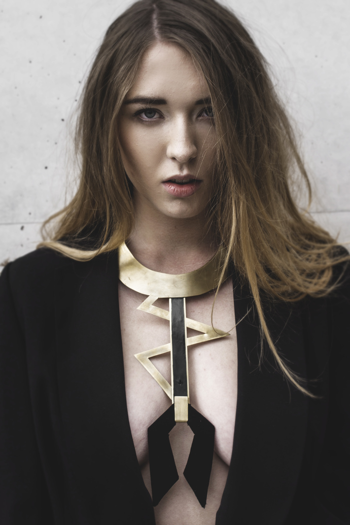 Hand-made, brass necklace 